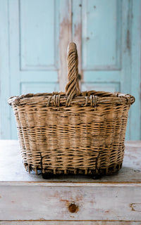 Vintage French Wine Basket