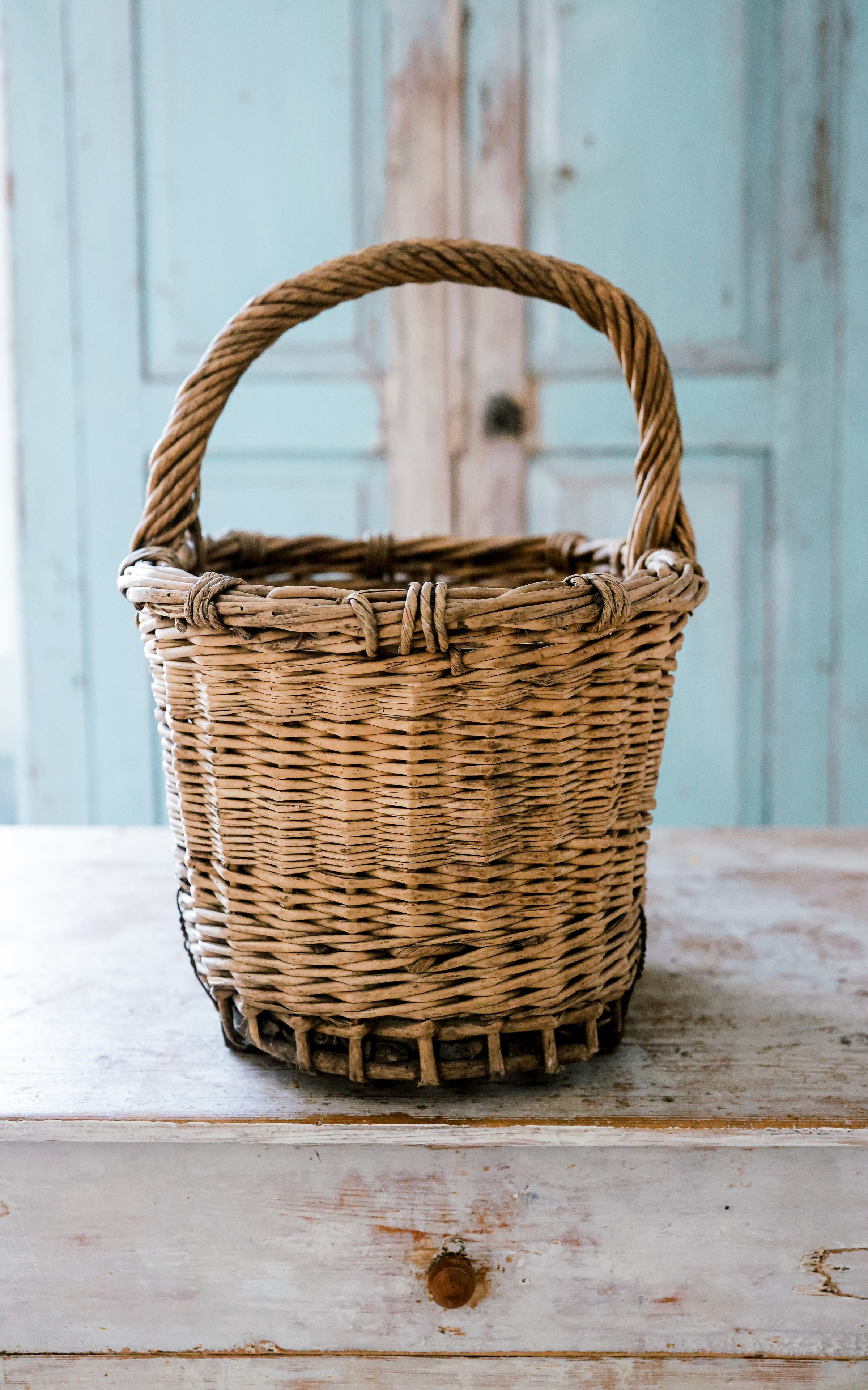 Vintage French Wine Basket