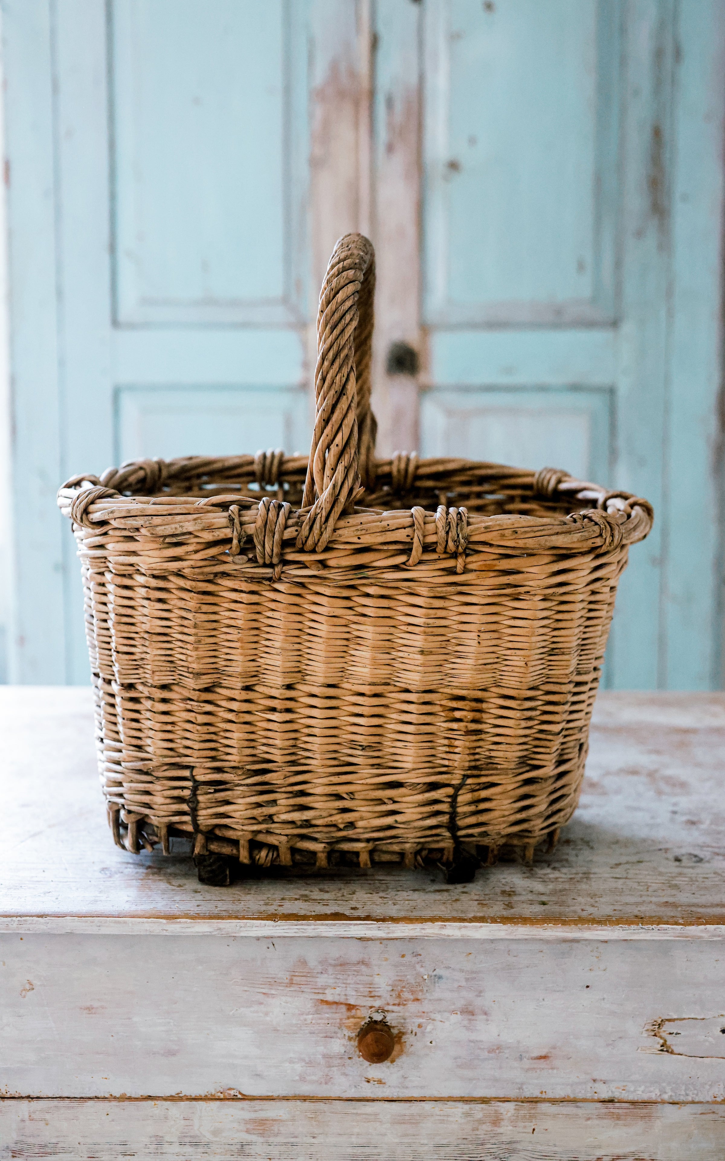 Vintage French Wine Basket