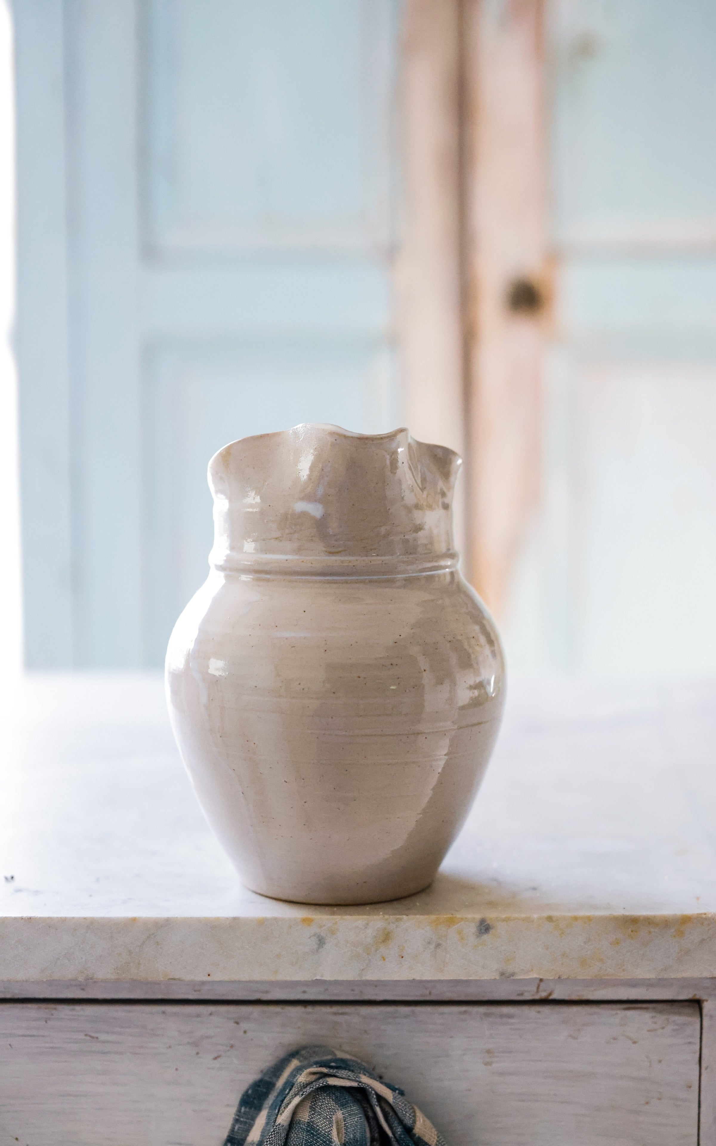 Vintage French Stoneware Pitcher