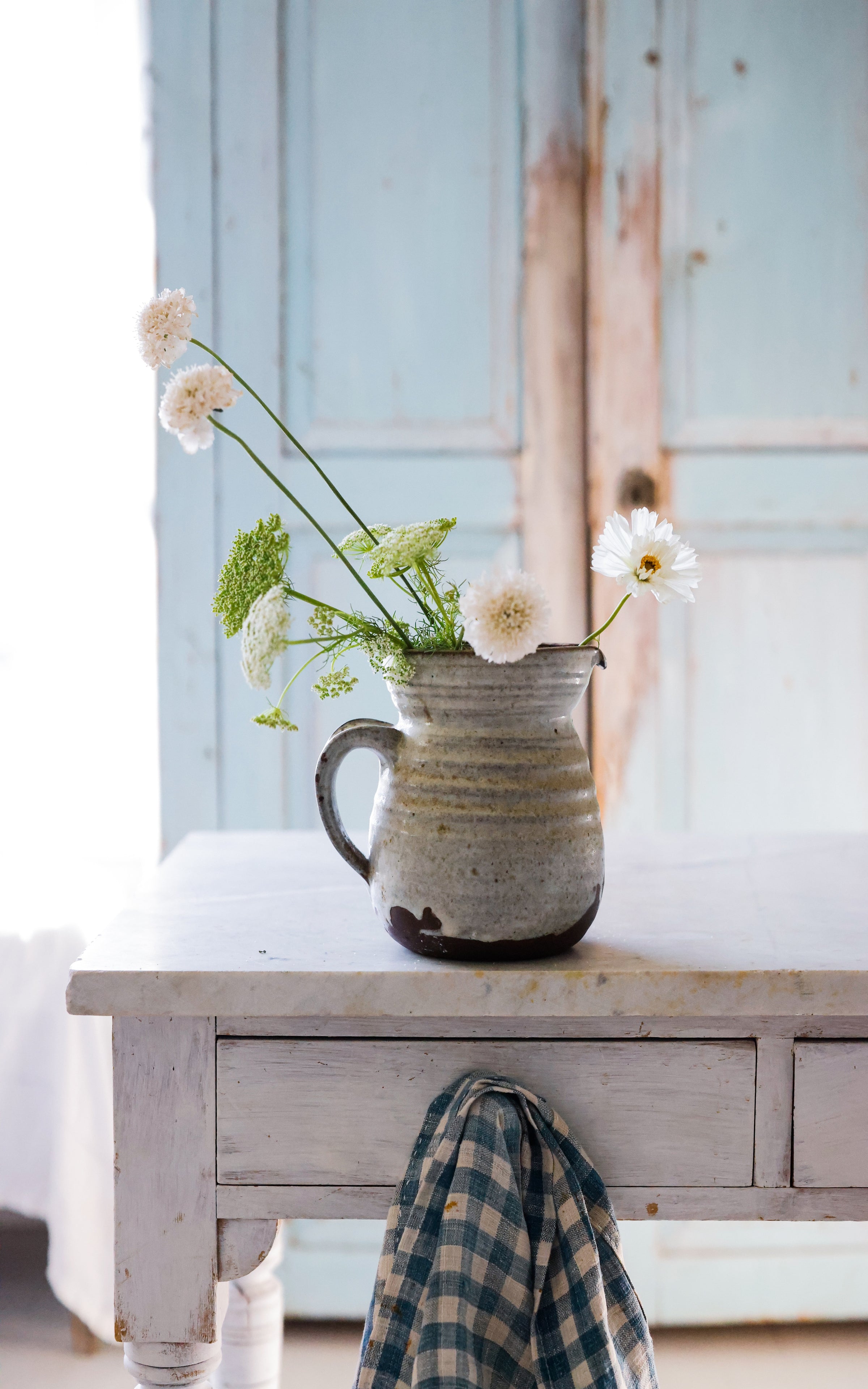 Vintage French Stoneware Pitcher