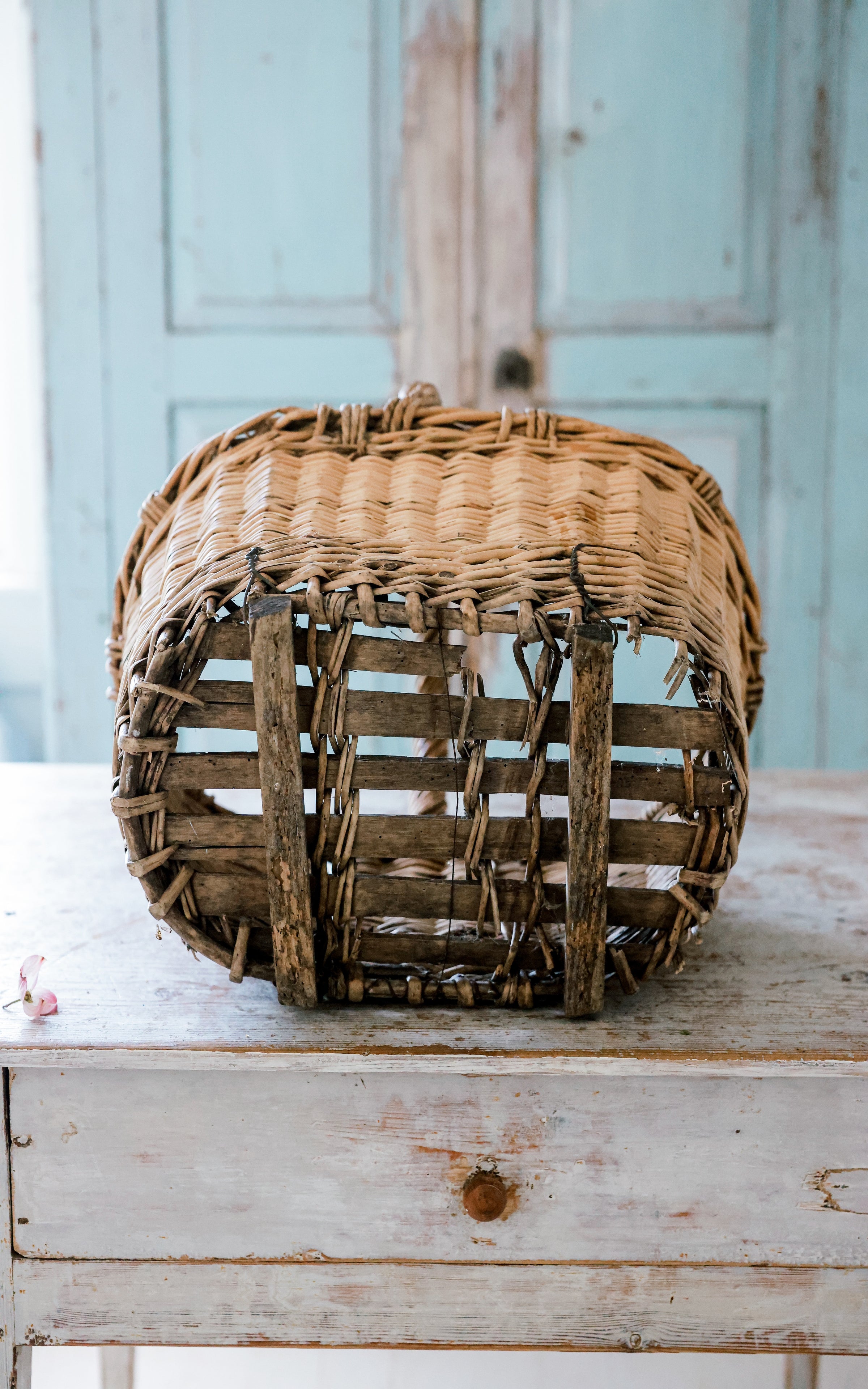 Vintage French Wine Basket