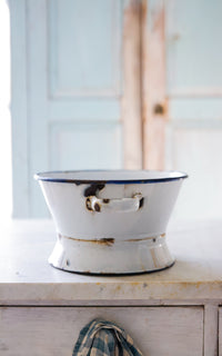 Vintage French Enamelware Colander