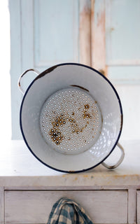 Vintage French Enamelware Colander