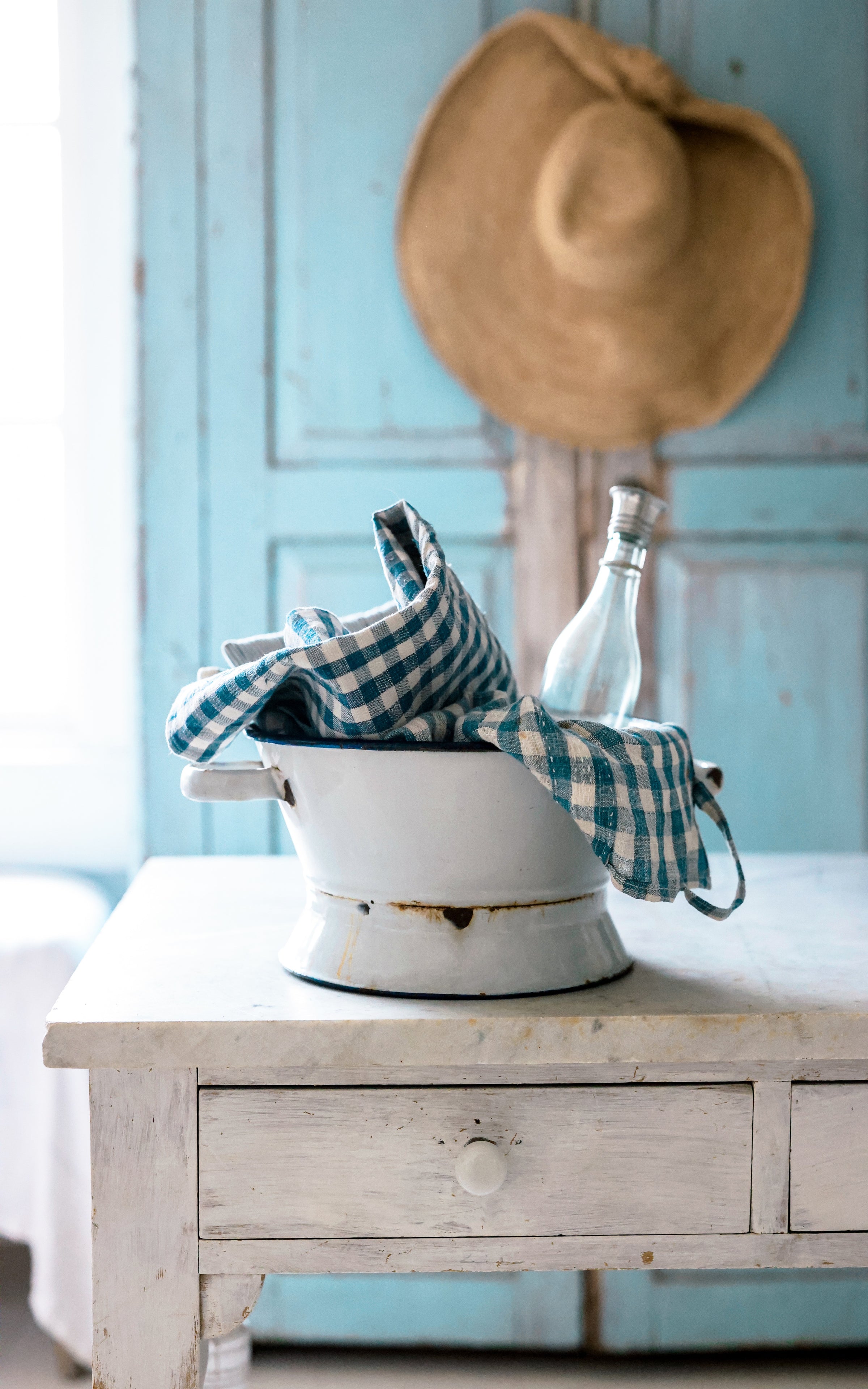 Vintage French Enamelware Colander