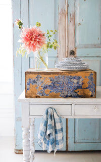 Vintage French Wallpapered Chest