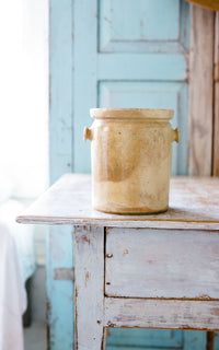 Large Vintage French Stoneware Crock Liz June's Atelier Lavender Essential Oil Candle