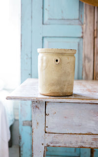 Large Vintage French Stoneware Crock Liz June's Atelier Lavender Essential Oil Candle