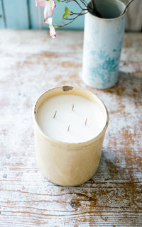 Vintage French Stoneware Crock Liz June's Atelier Lavender Essential Oil Candle