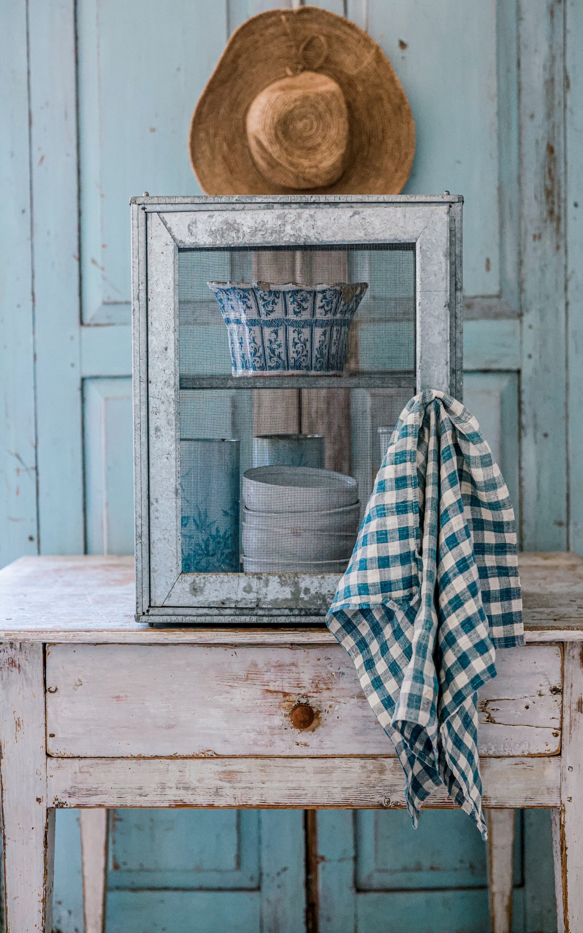 Vintage French Zinc Cheese Safe