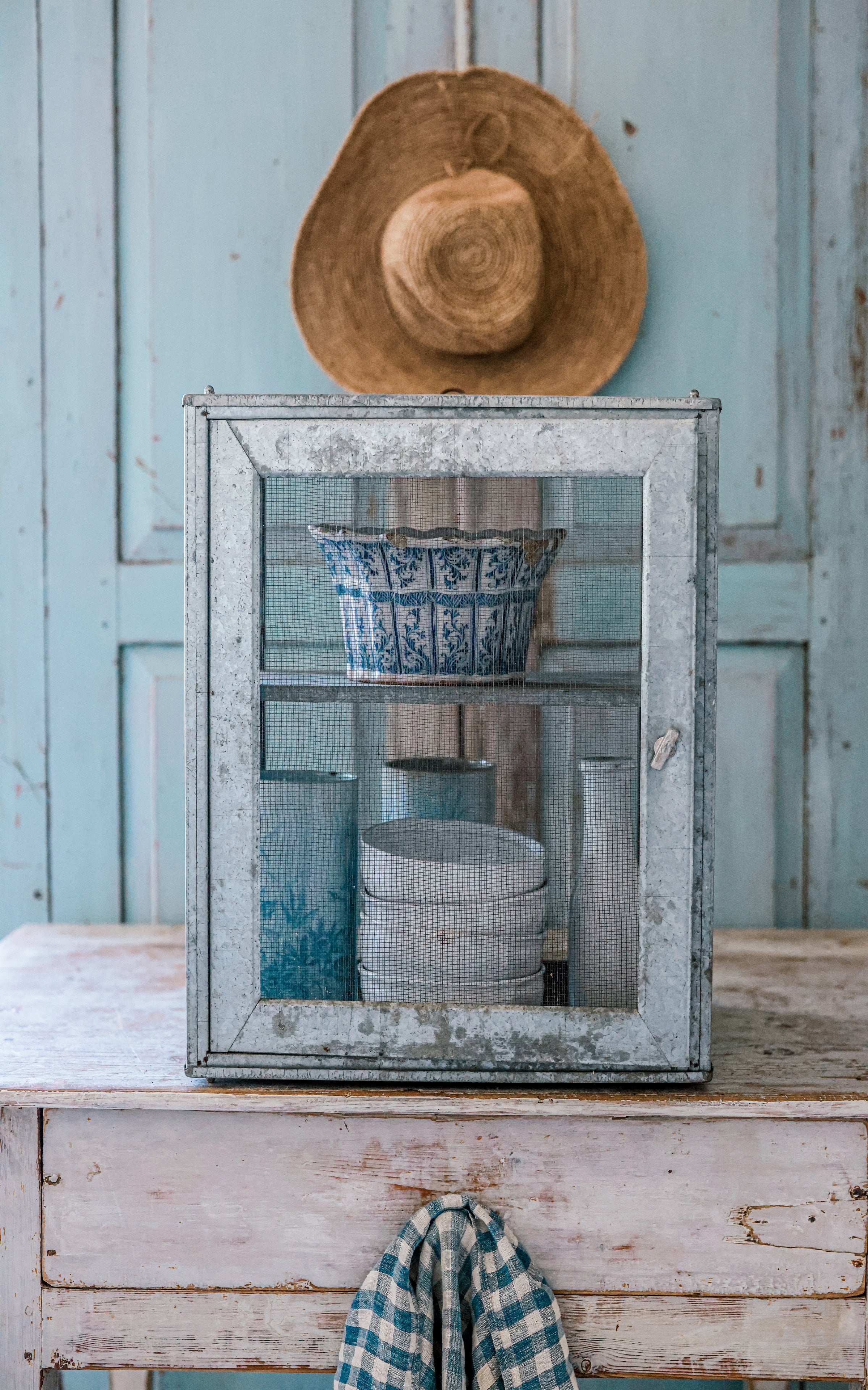 Vintage French Zinc Cheese Safe