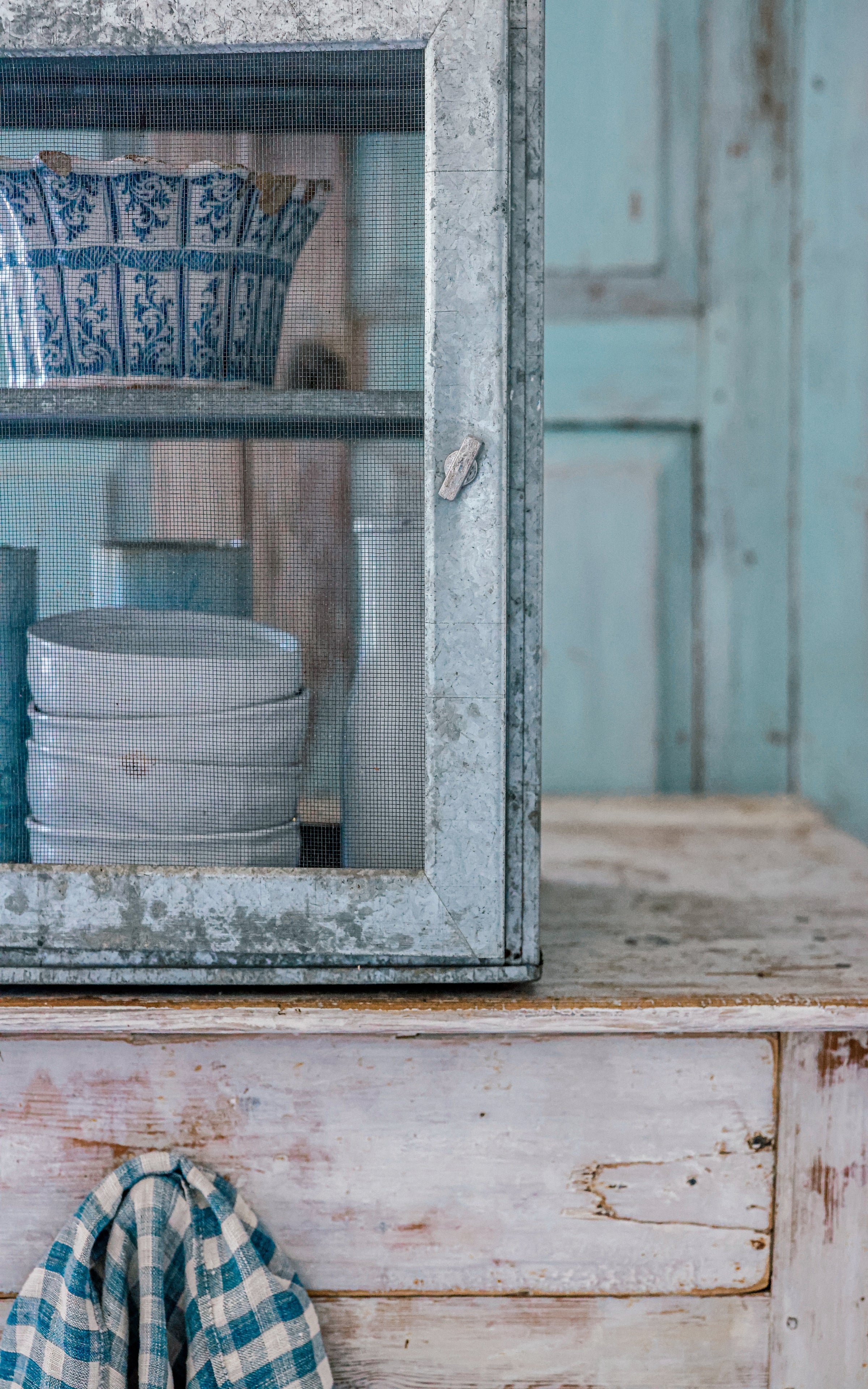 Vintage French Zinc Cheese Safe