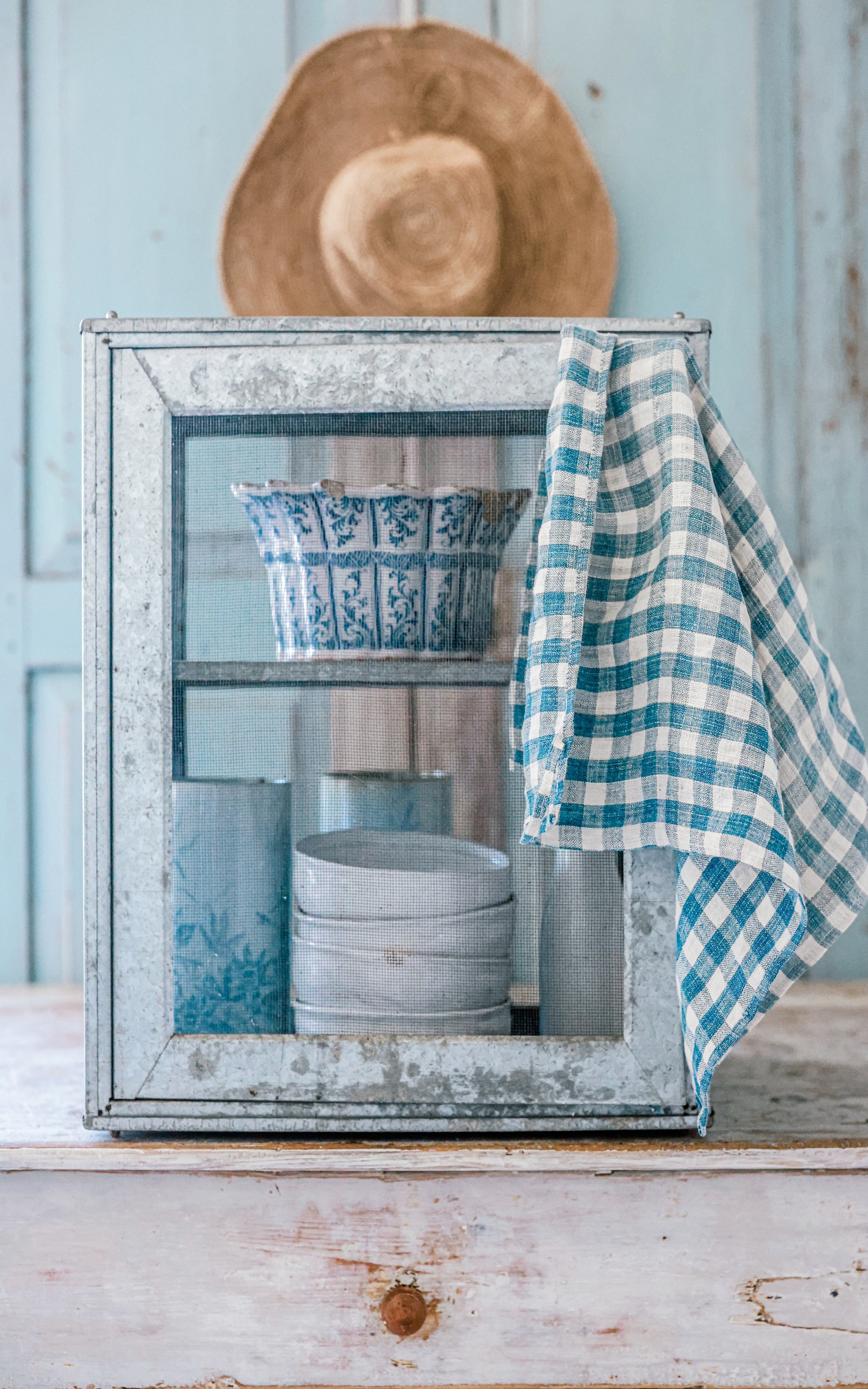 Vintage French Zinc Cheese Safe