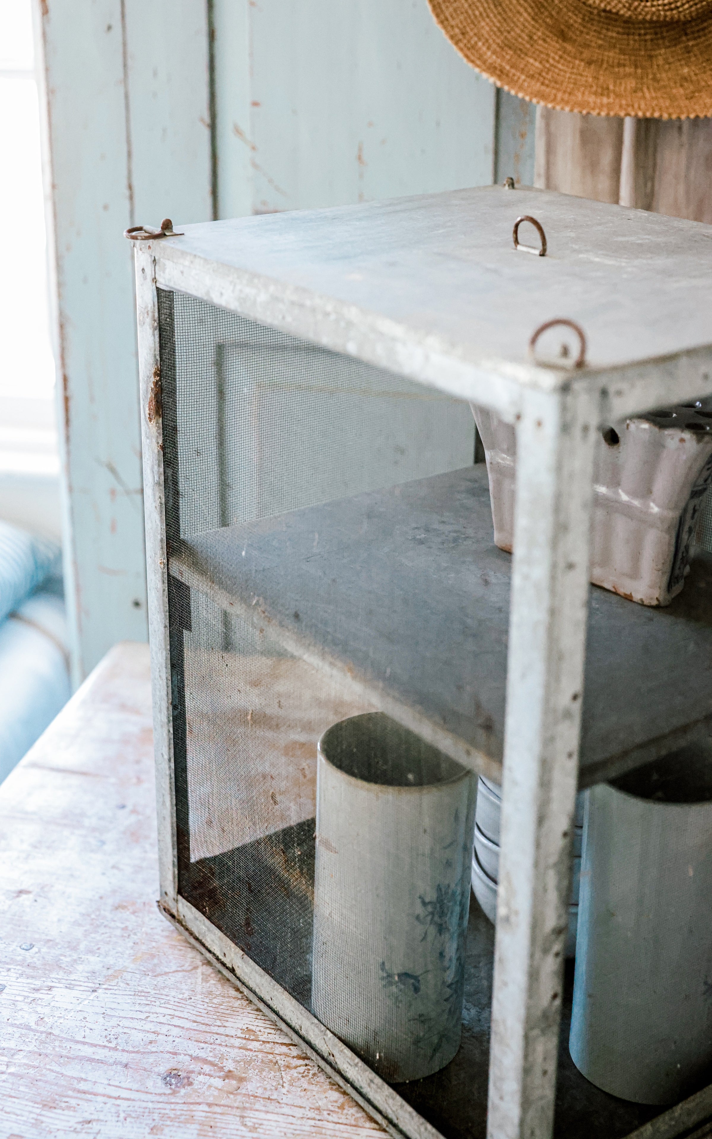 Vintage French Zinc Cheese Safe