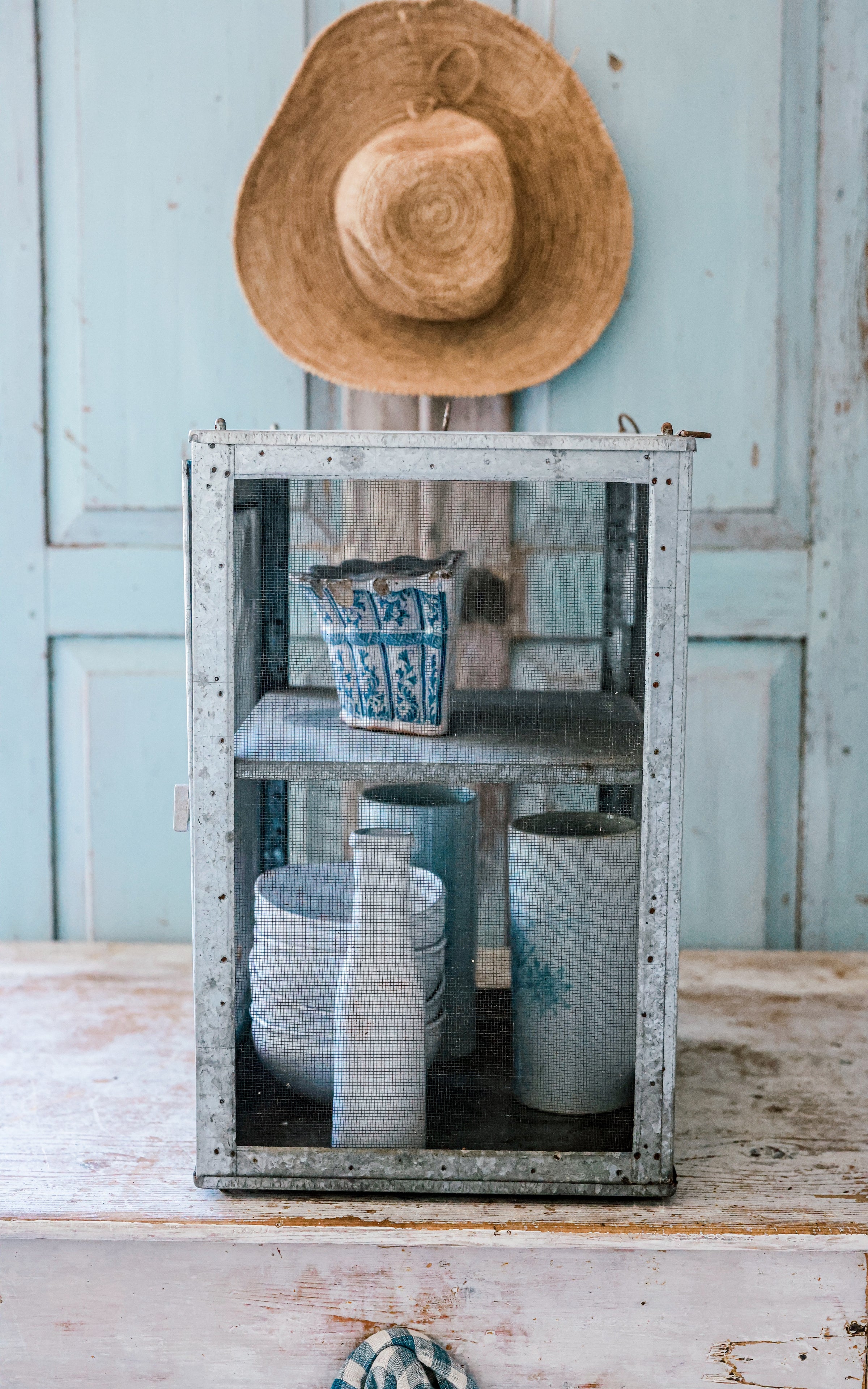 Vintage French Zinc Cheese Safe