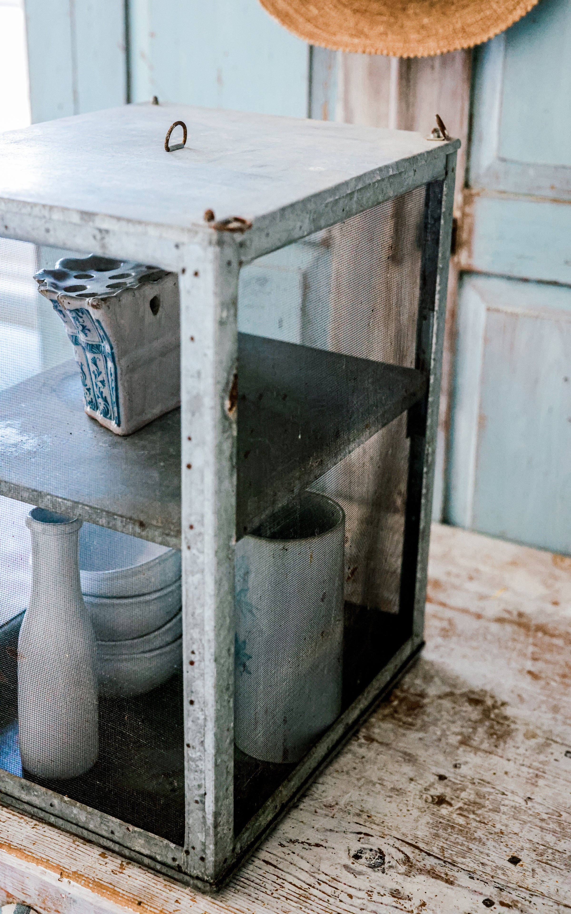 Vintage French Zinc Cheese Safe
