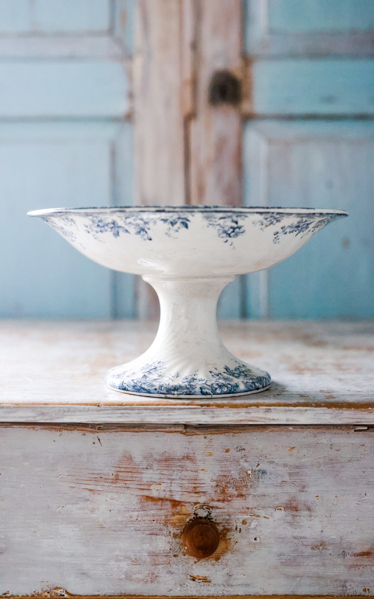 Vintage French Stoneware Compote