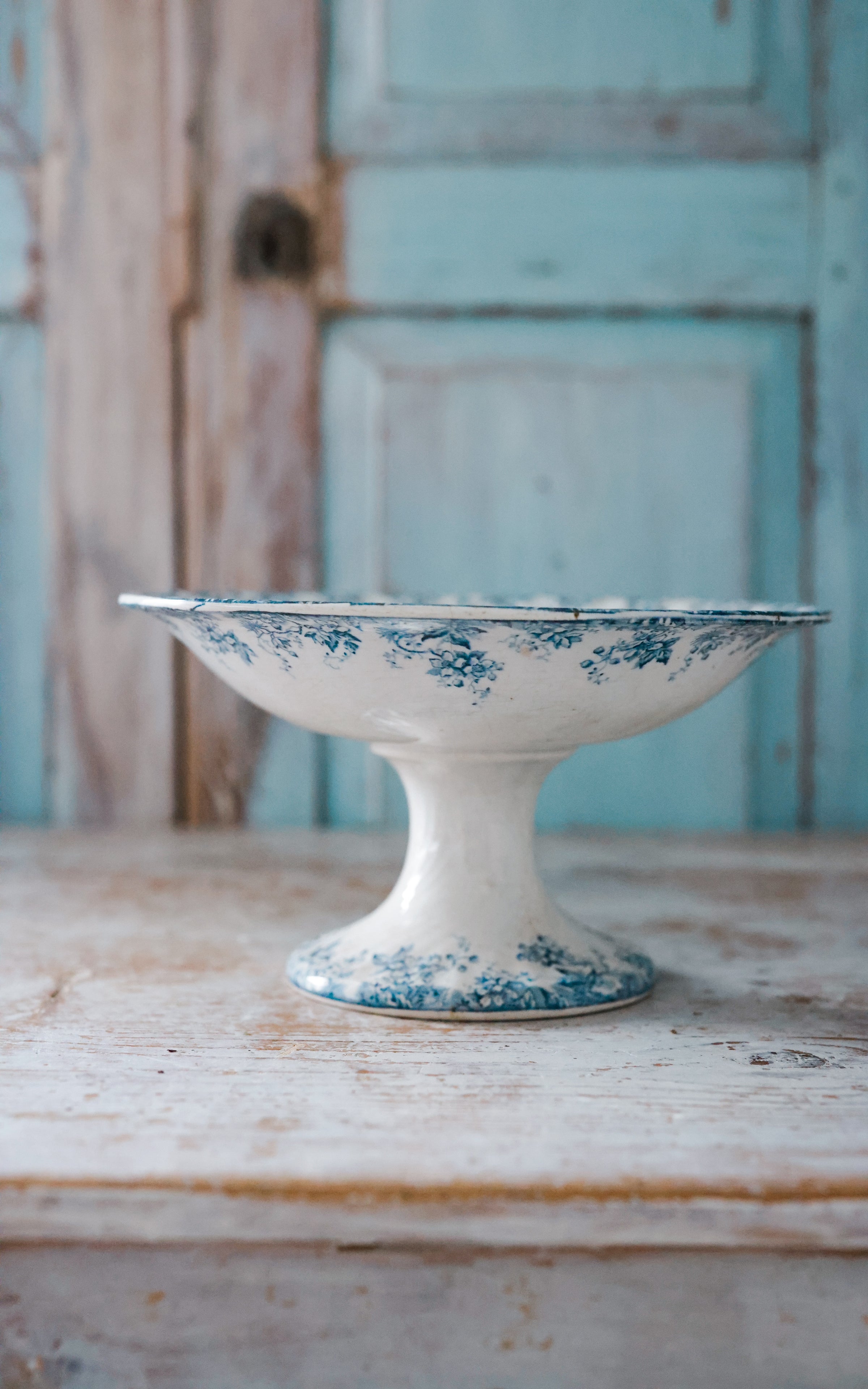 Vintage French Stoneware Compote