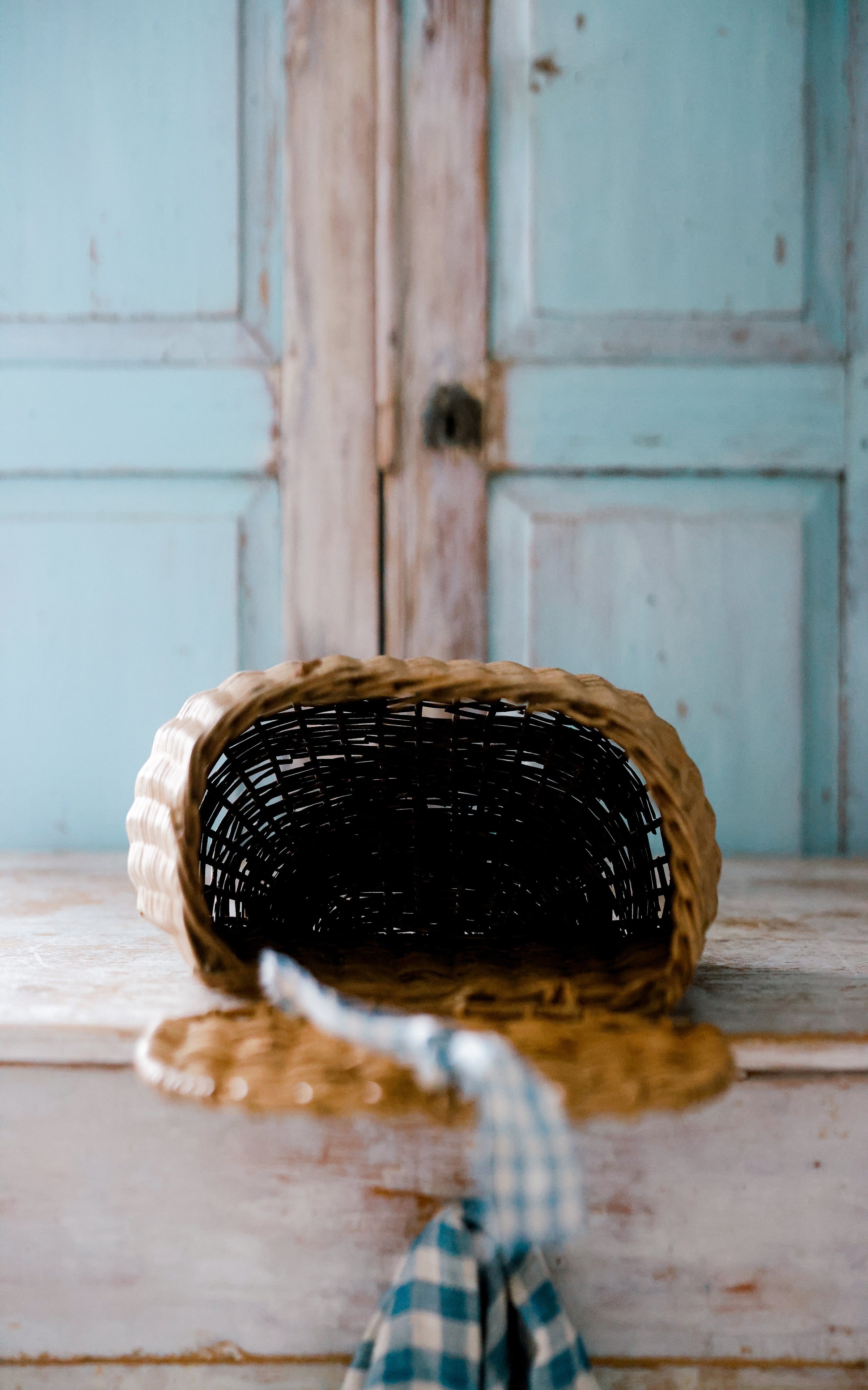 Vintage French Fishing Basket
