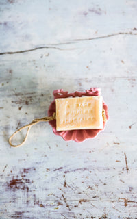 One Vintage French Enamelware Soap Dish