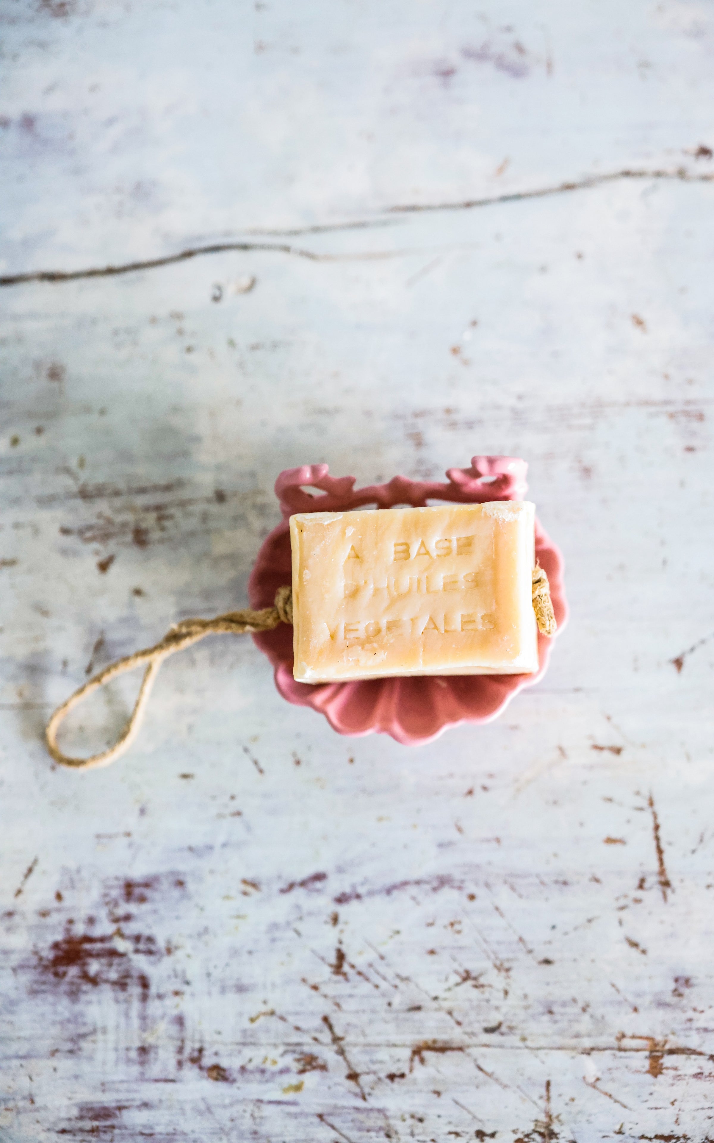 One Vintage French Enamelware Soap Dish