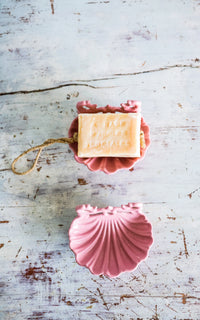 One Vintage French Enamelware Soap Dish