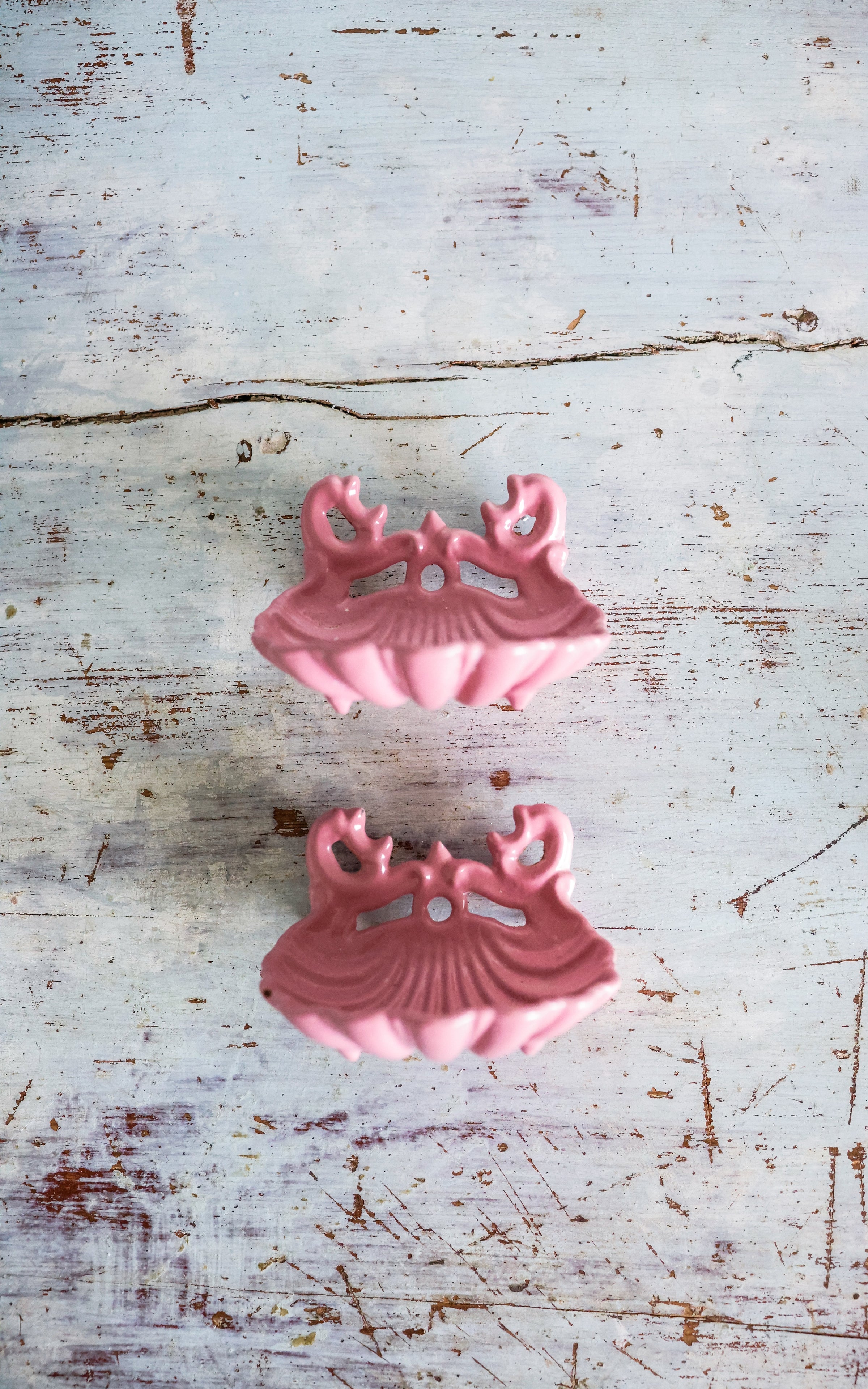 One Vintage French Enamelware Soap Dish