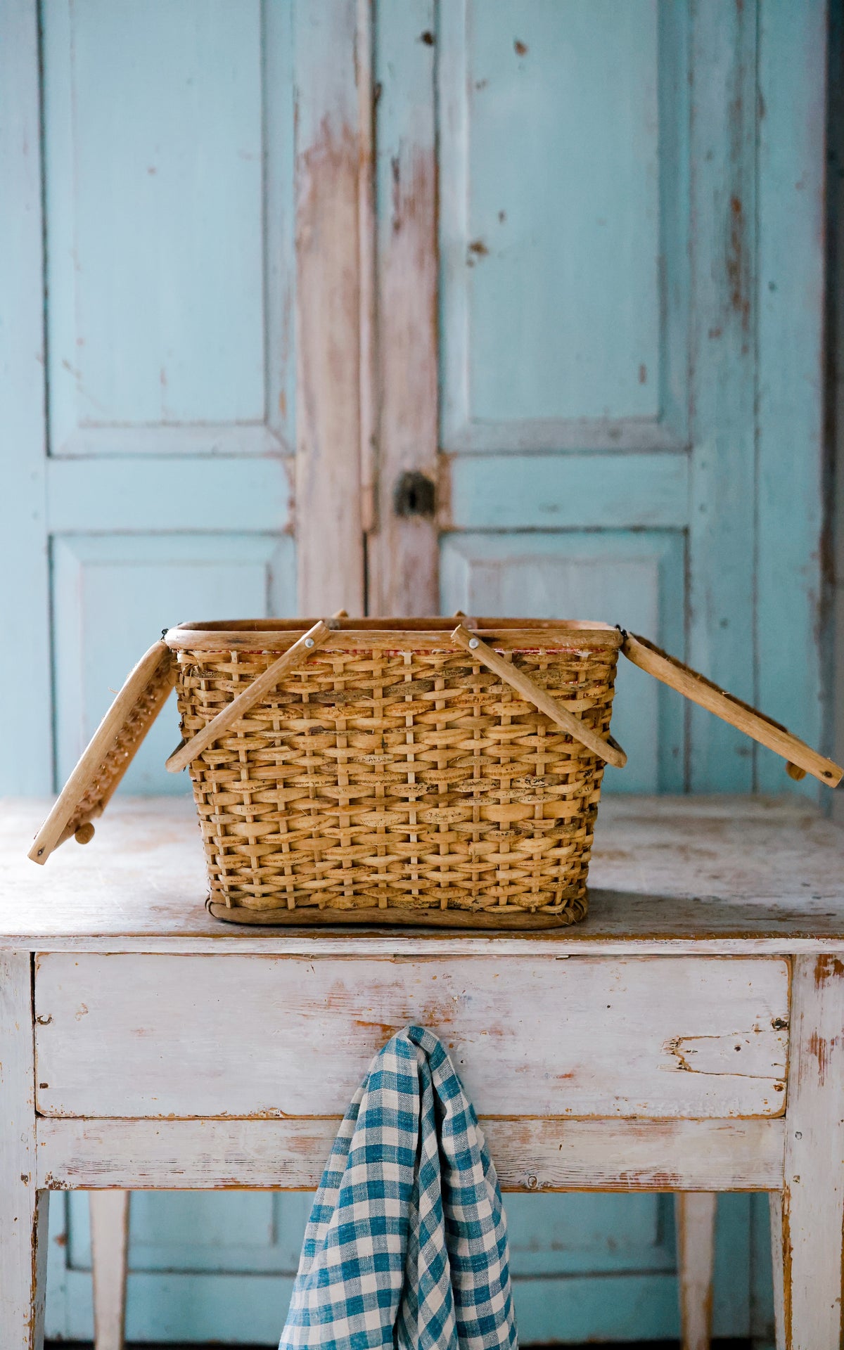 Vintage French Picnic Basket