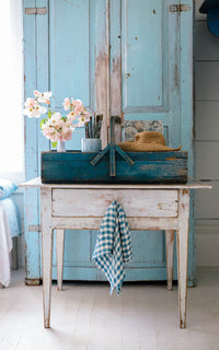 Vintage French Original Indigo Blue Trugg