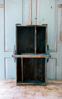Vintage French Original Indigo Blue Trugg