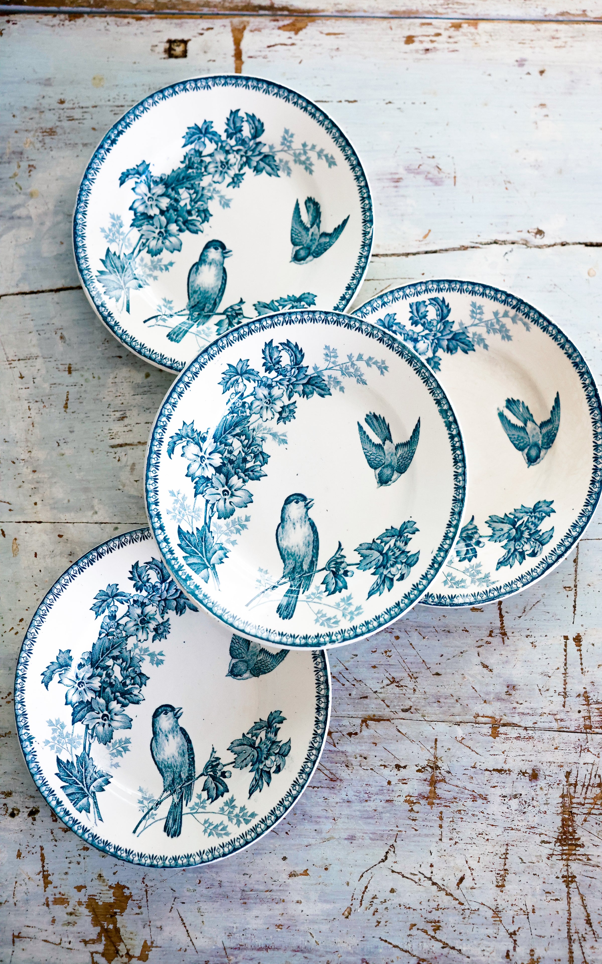 Set of Four Vintage French Stoneware Plates