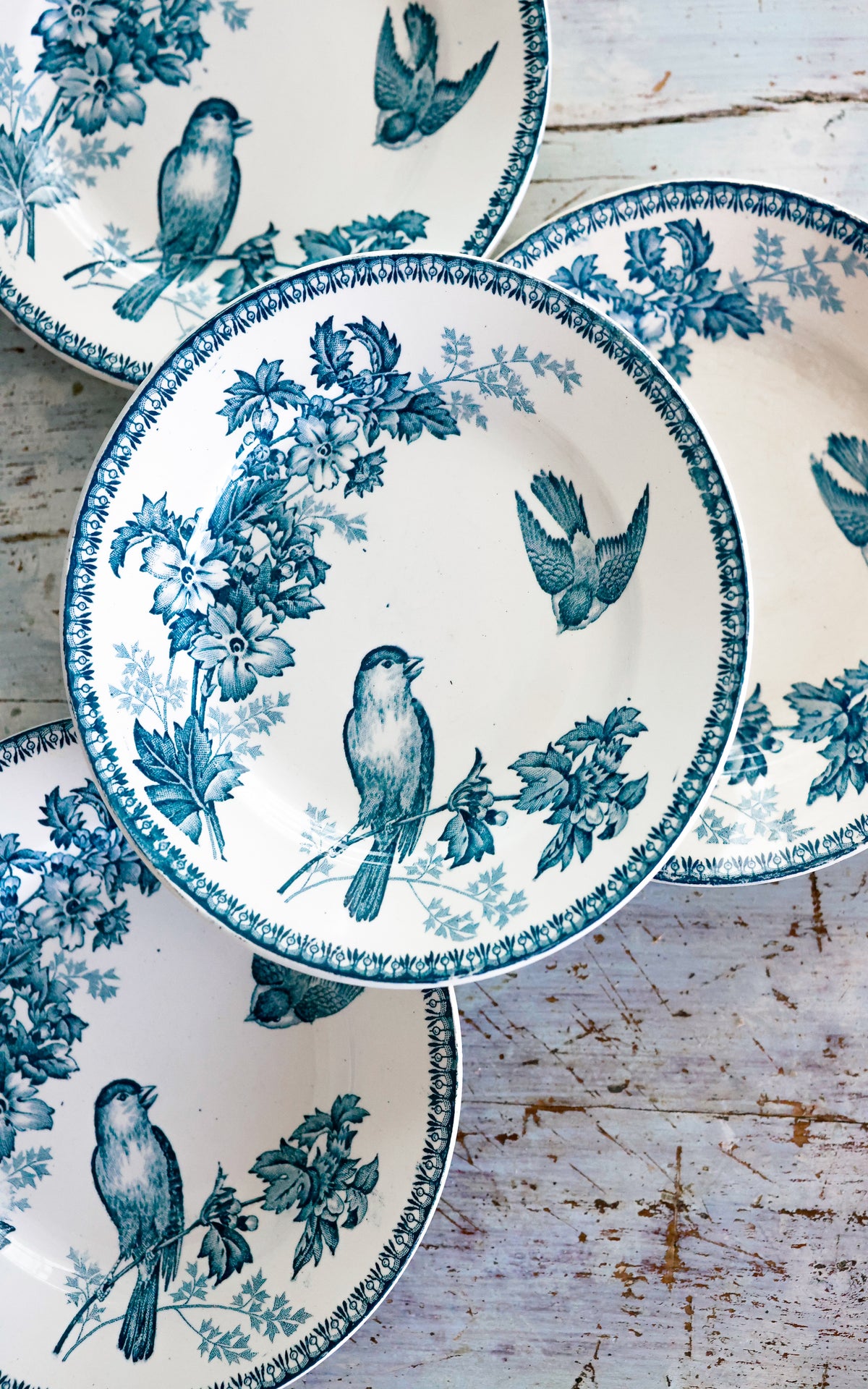 Set of Four Vintage French Stoneware Plates
