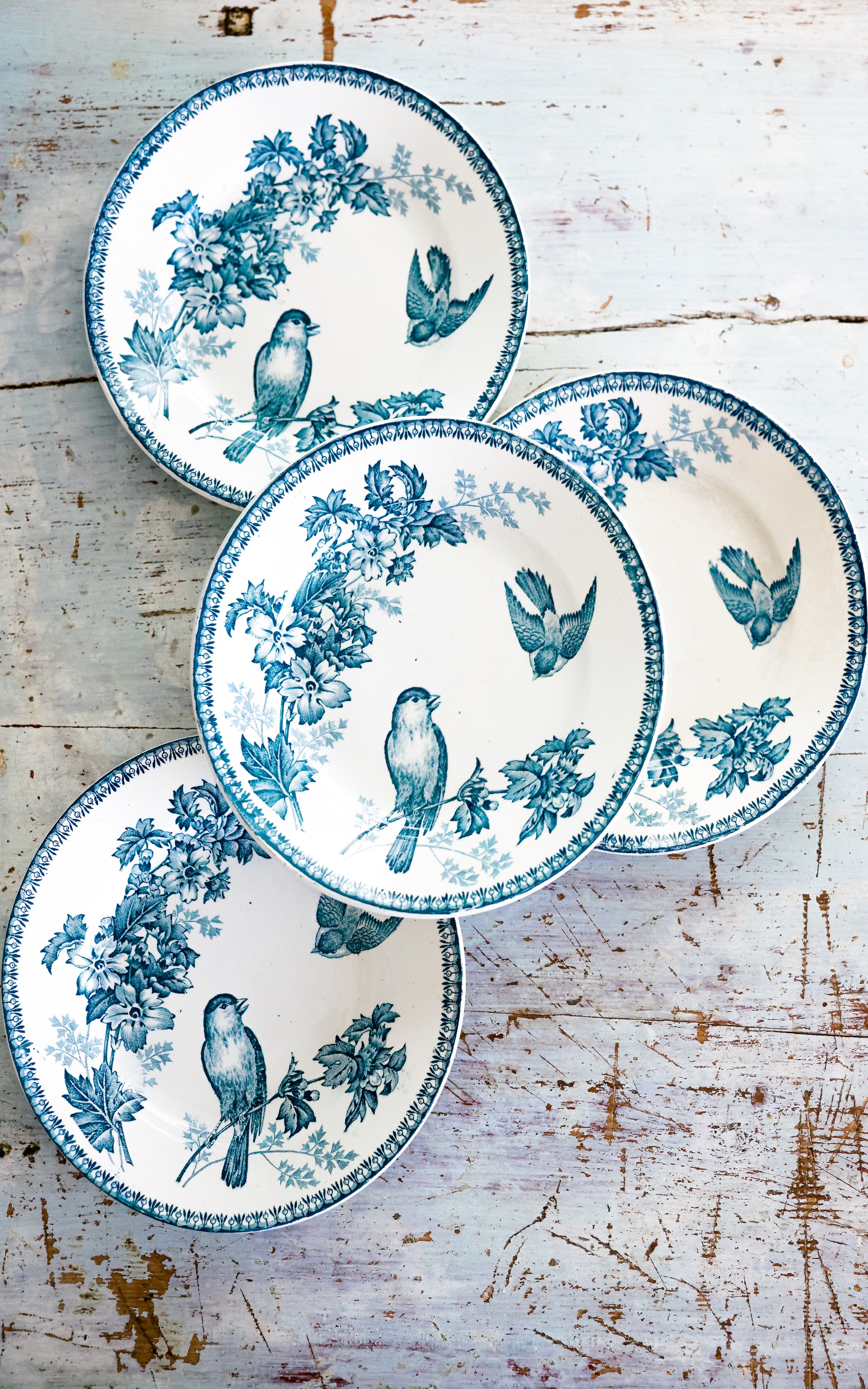 Set of Four Vintage French Stoneware Plates