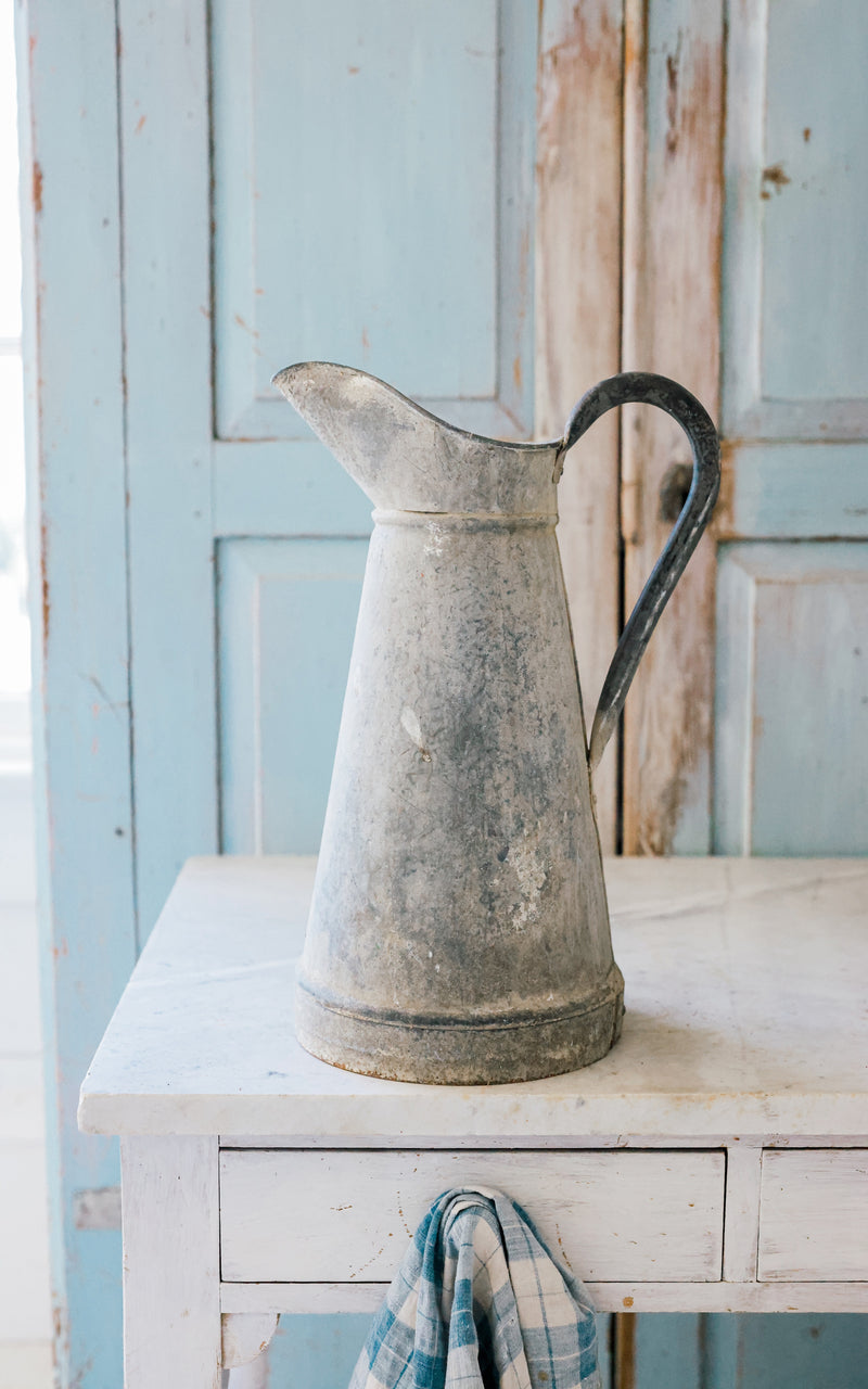 Vintage French Zinc Pitcher