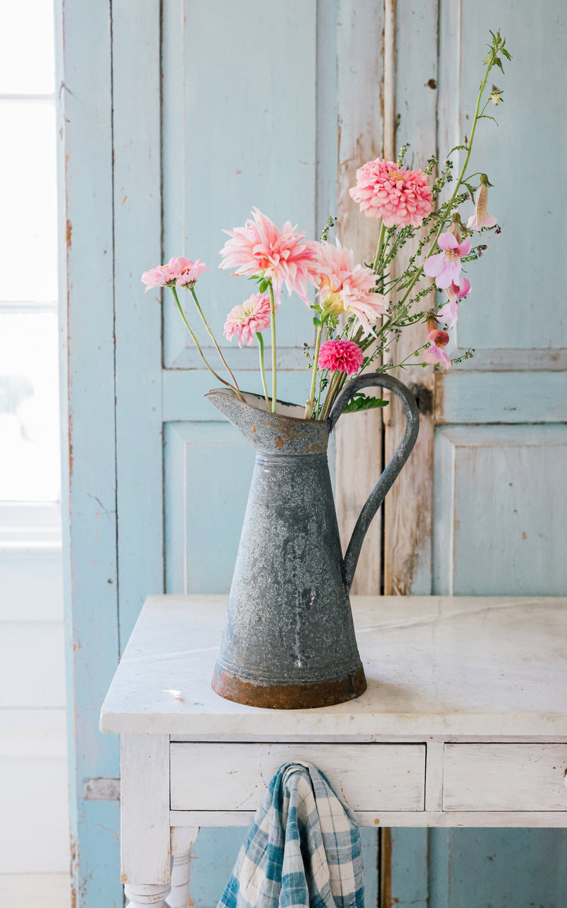 Vintage French Zinc Pitcher