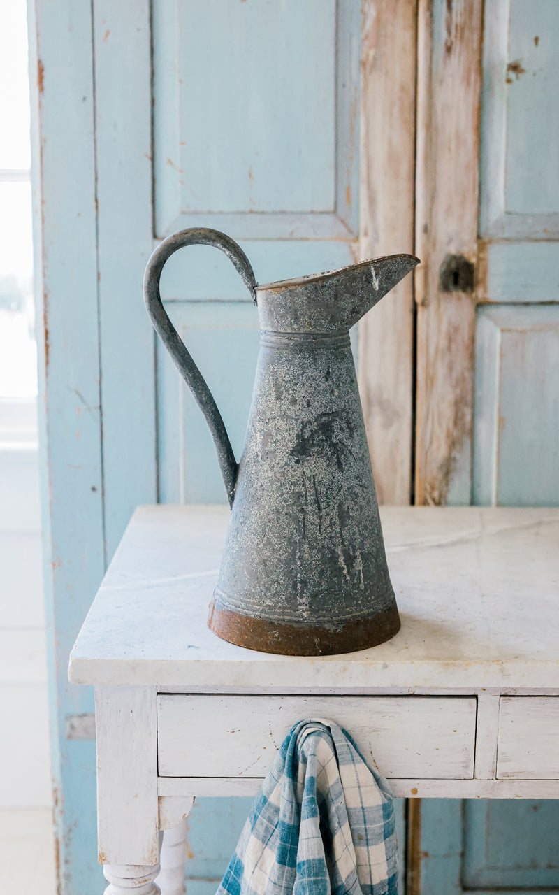 Vintage French Zinc Pitcher