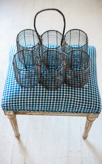 Vintage French Bottle Carrier & Six Swedish Lemonade Bottles