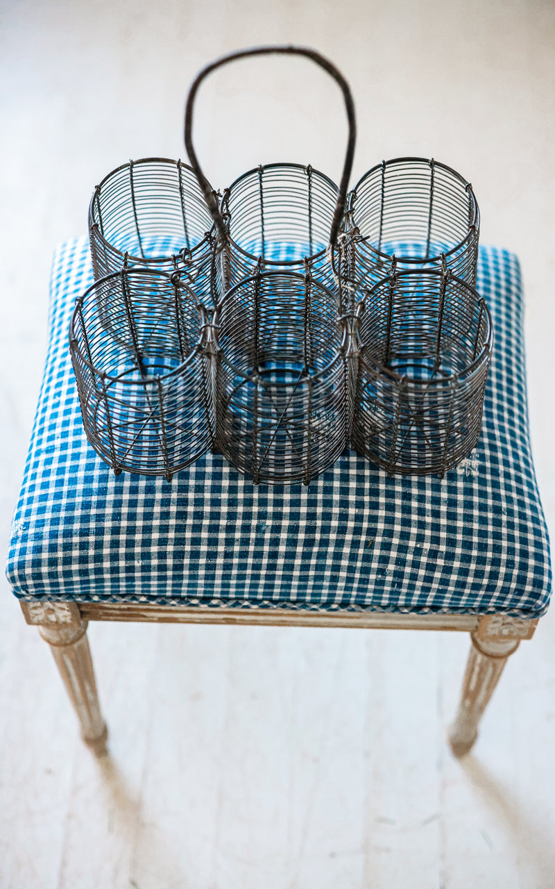 Vintage French Bottle Carrier & Six Swedish Lemonade Bottles