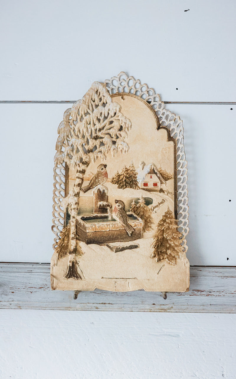 Vintage French Winter Scene Print