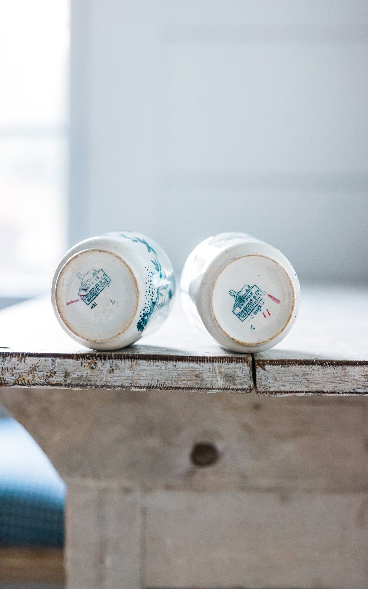 Set of Two Petite Vintage Dutch Stoneware Cups