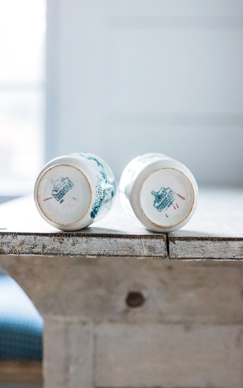 Set of Two Petite Vintage Dutch Stoneware Cups