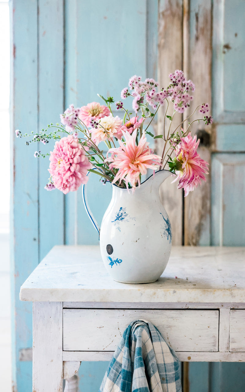 Vintage French Enamelware Pitcher