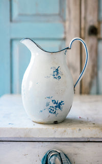 Vintage French Enamelware Pitcher