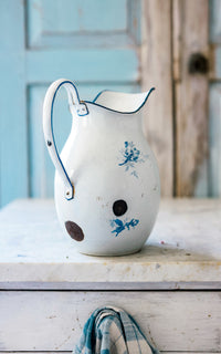 Vintage French Enamelware Pitcher