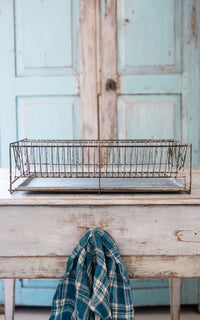 Vintage French Dish Rack with Zinc Drip Pan