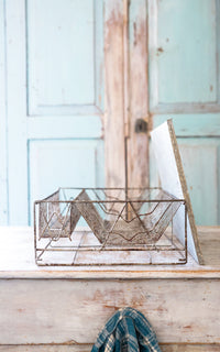 Vintage French Dish Rack with Zinc Drip Pan