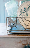 Vintage French Dish Rack with Zinc Drip Pan