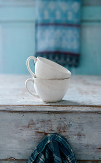 Pair of Vintage French Ironstone Cups