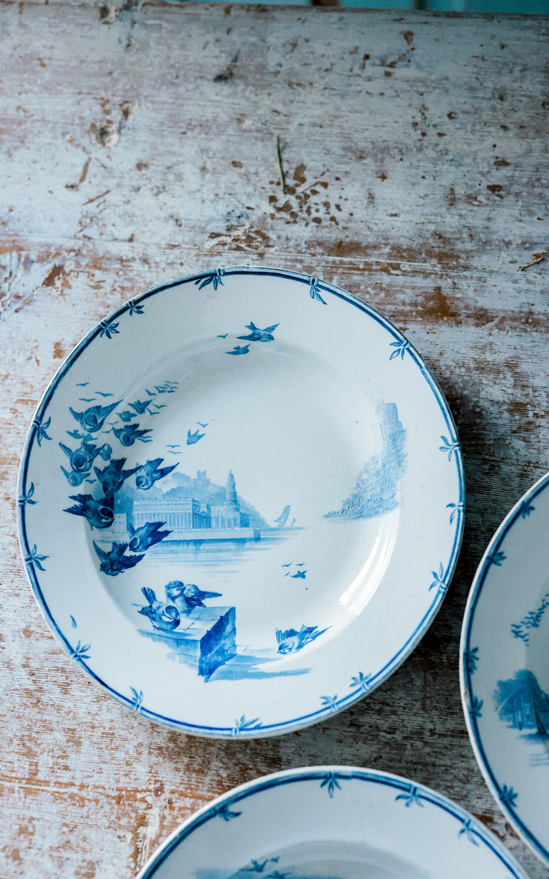 Set of Five Vintage French Plates