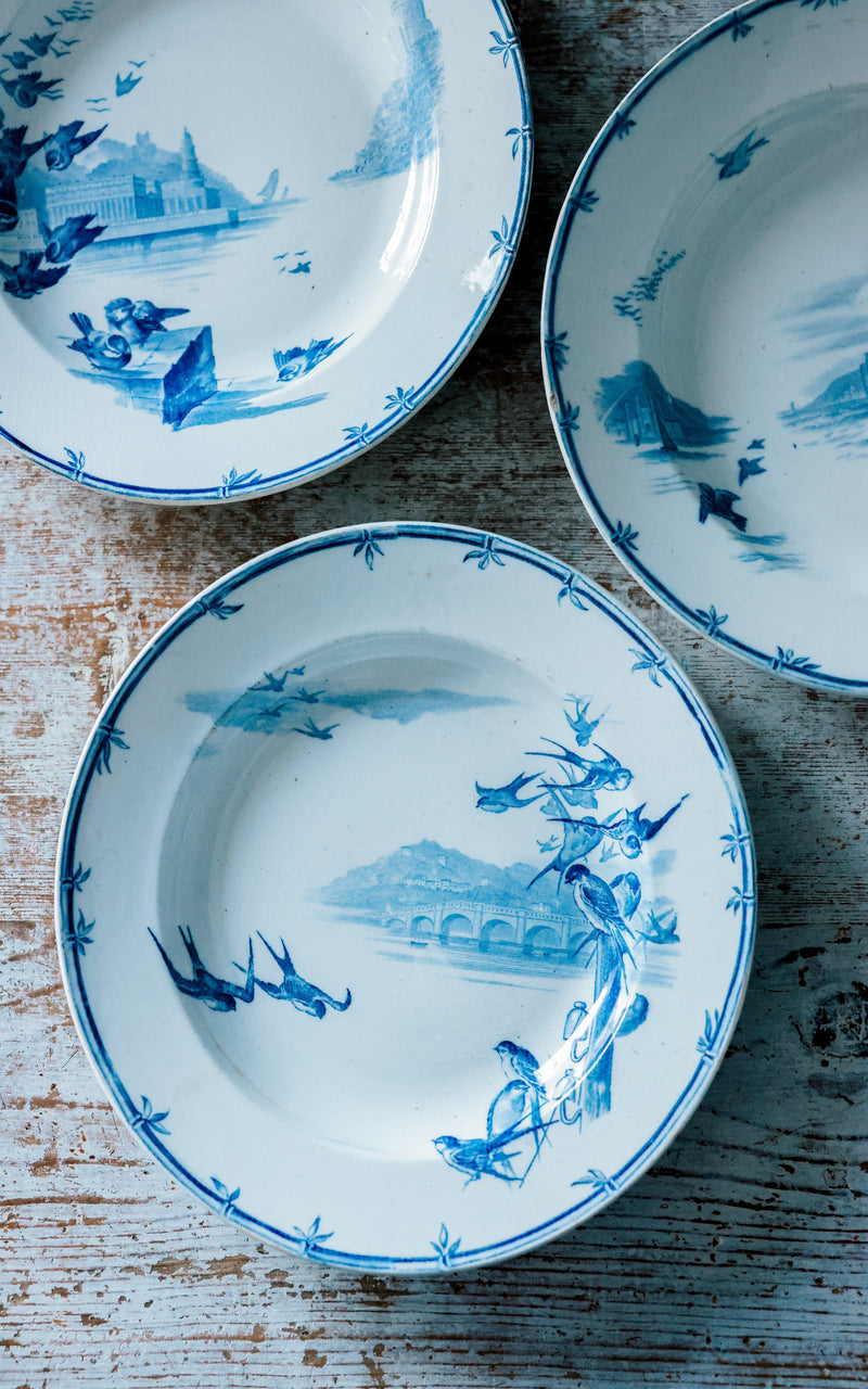 Set of Five Vintage French Plates